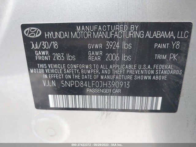 Hyundai Elantra Value Edition 2018 5NPD84LF0JH390913 Image 9