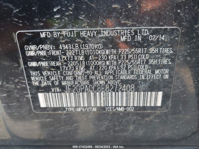 JF2GPACC8E8272408 Subaru Xv Crosstrek Premium