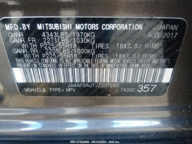 JA4AP3AU1JZ007260 Mitsubishi Outlander Sport 2.0 Es