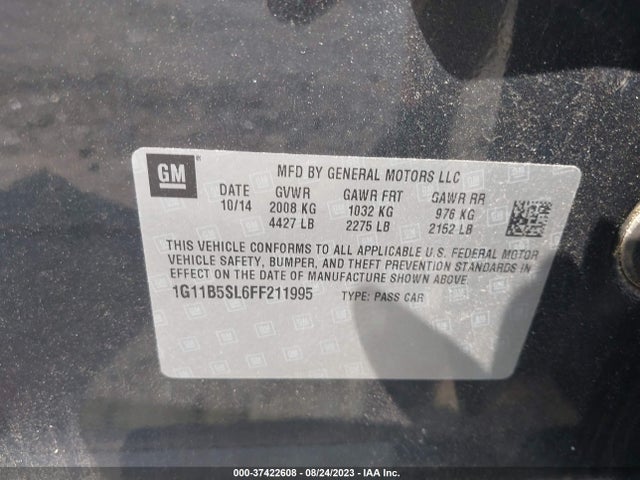 Chevrolet MALIBU LS 2015 1G11B5SL6FF211995 Image 9