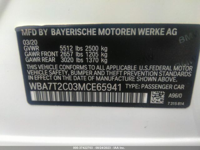 WBA7T2C03MCE65941 BMW 7 Series 740i