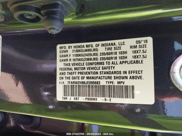 Honda Cr-v Ex-l 2018 7FARW2H86JE095683 Image 9