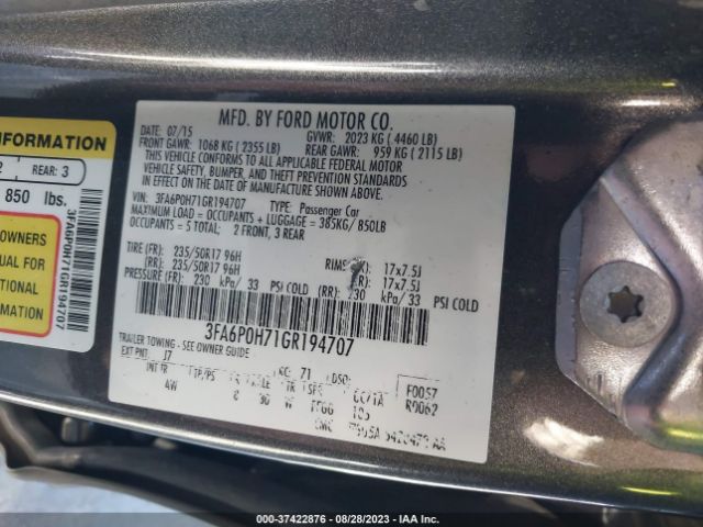 3FA6P0H71GR194707 Ford FUSION SE