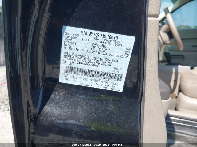2008 FORD ESCAPE HYBRID VIN: 1FMCU49H68KA38507