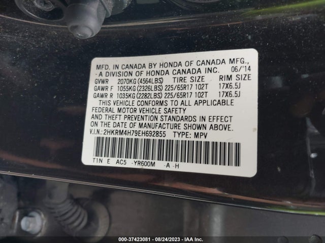 Honda Cr-v Ex-l 2014 2HKRM4H79EH692855 Image 9