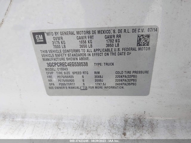 Chevrolet Silverado 1500 Lt 2014 3GCPCREC4EG538538 Image 9