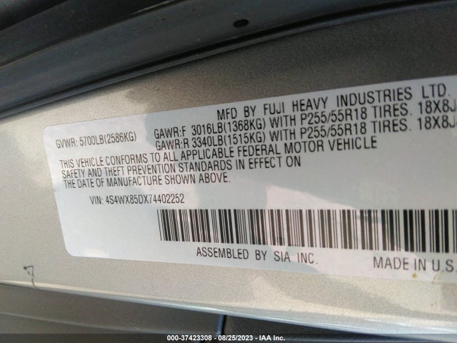 2007 SUBARU B9 TRIBECA 7-PASS LTD VIN: 4S4WX85DX74402252