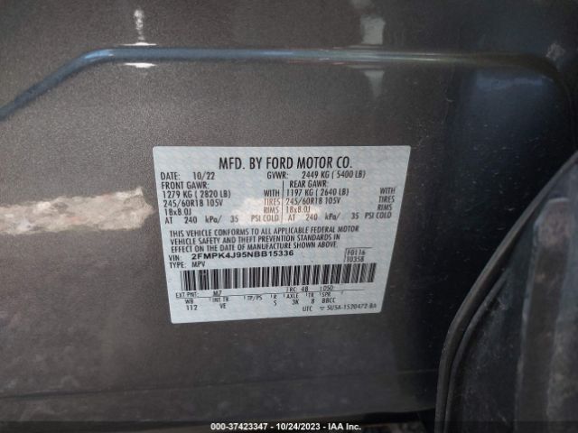 2FMPK4J95NBB15336 Ford Edge Sel/st-line