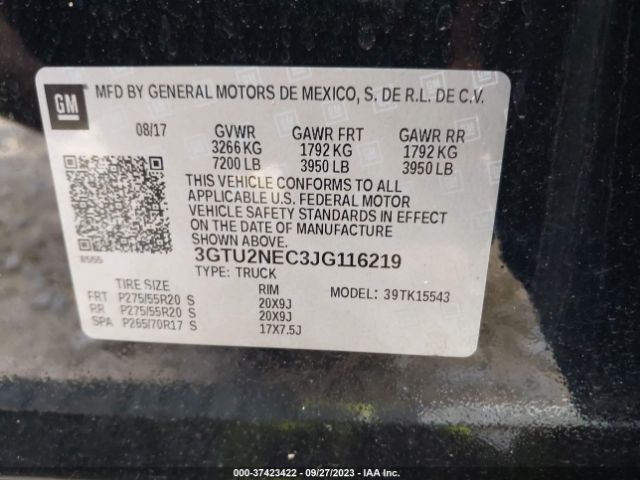 3GTU2NEC3JG116219 GMC Sierra 1500 Slt