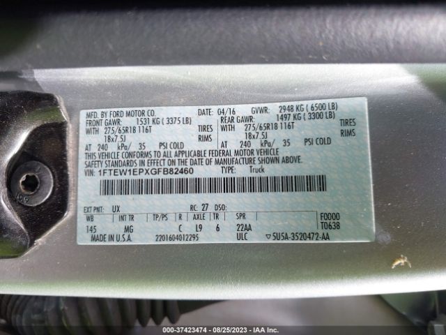 1FTEW1EPXGFB82460 Ford F-150 Xlt/xl/lariat