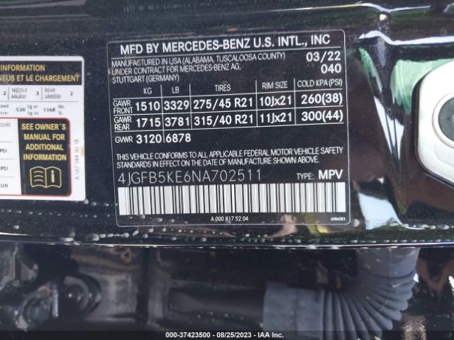 4JGFB5KE6NA702511 Mercedes-Benz Gle Gle 450