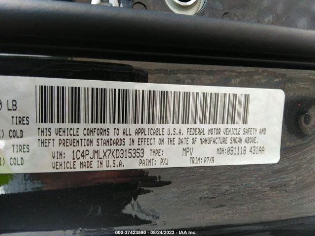 1C4PJMLX7KD315353 Jeep Cherokee Latitude Plus