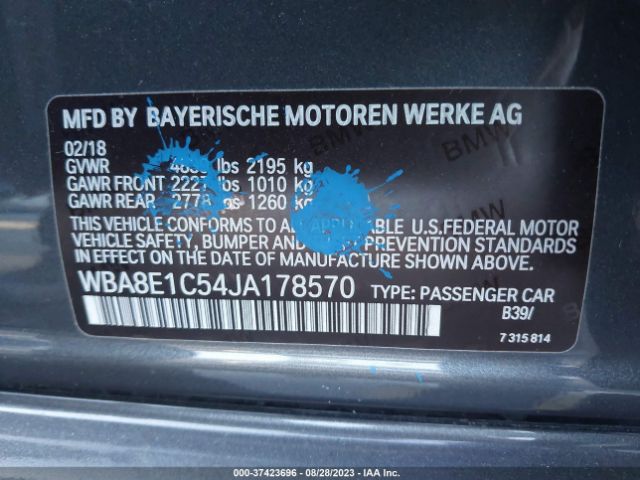 WBA8E1C54JA178570 BMW 3 Series 330e Iperformance
