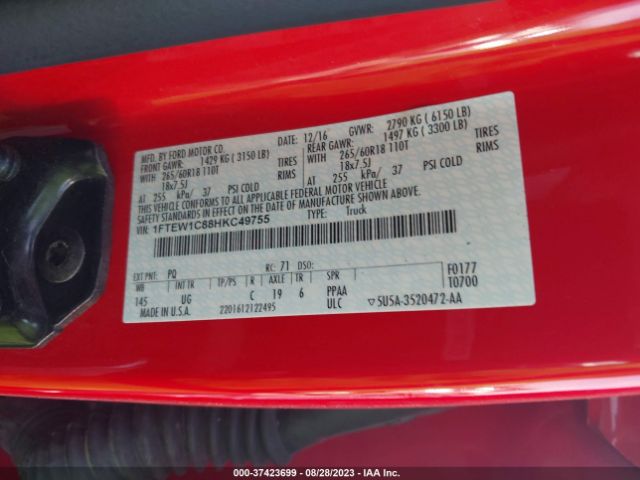 1FTEW1C88HKC49755 Ford F-150 Xl/xlt