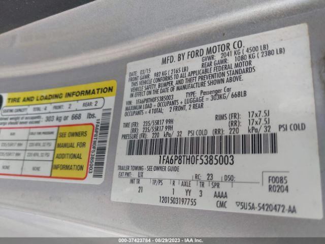 1FA6P8TH0F5385003 Ford Mustang Ecoboost