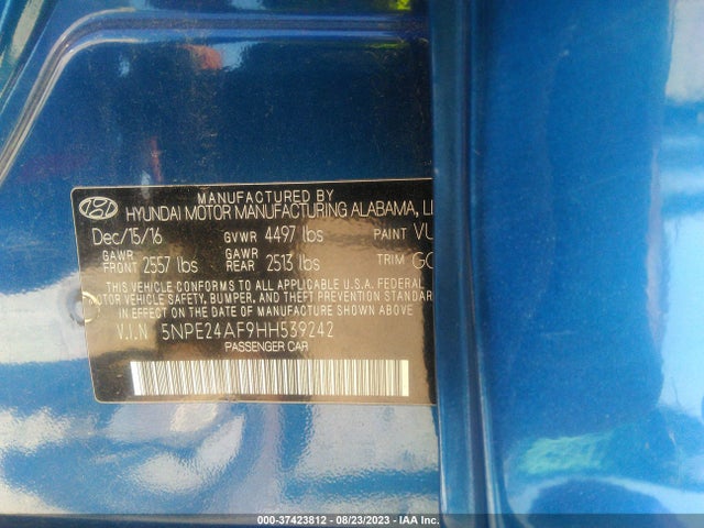 Hyundai SONATA SE 2017 5NPE24AF9HH539242 Image 9