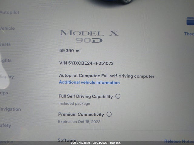 Tesla Model X 90d/75d/100d 2017 5YJXCBE24HF051073 Image 7