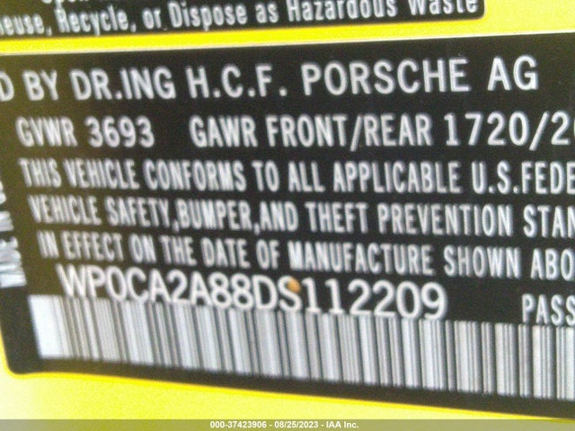 2013 PORSCHE BOXSTER WP0CA2A88DS112209 Photo 8