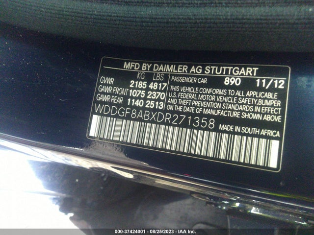 2013 MERCEDES-BENZ C 300 SPORT 4MATIC/LUXURY 4MATIC VIN: WDDGF8ABXDR271358