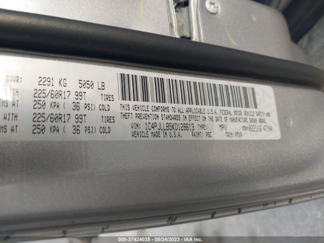 1C4PJLLB5KD128613 Jeep Cherokee Latitude Plus