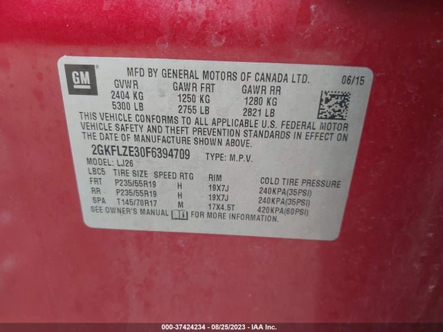 GMC Terrain Denali 2015 2GKFLZE30F6394709 Image 9