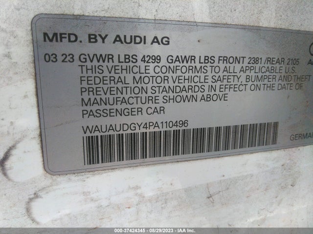 2023 Audi A3, VIN: WAUAUDGY4PA110496