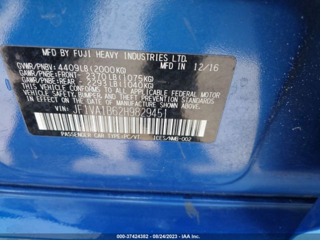 JF1VA1B62H9829451 Subaru WRX