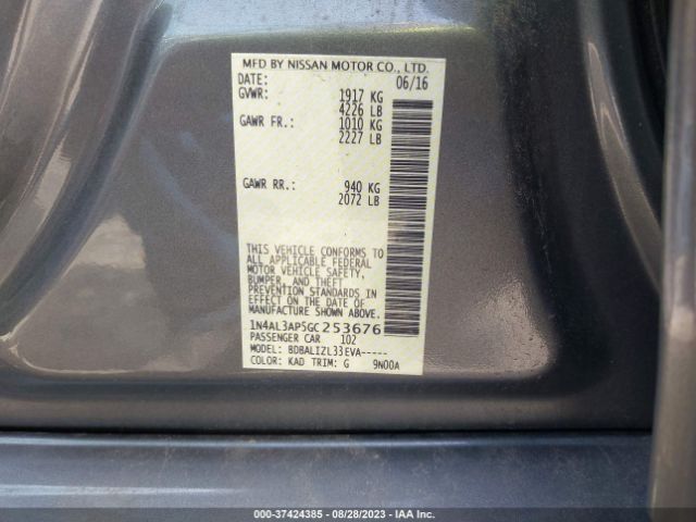 1N4AL3AP5GC253676 Nissan Altima 2.5 Sv