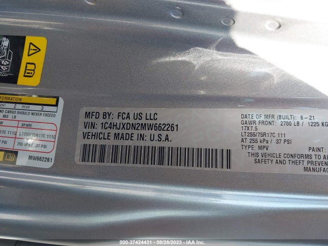 1C4HJXDN2MW662261 Jeep Wrangler Unlimited Willys