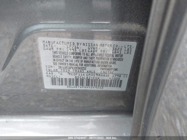 Nissan SENTRA S 2017 3N1AB7APXHY249252 Image 15
