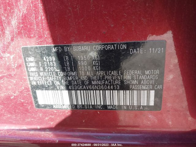 4S3GKAV66N3604413 Subaru Impreza Premium