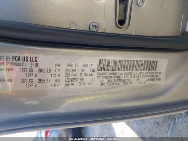1C4PJLLB1KD221189 Jeep Cherokee Latitude Plus