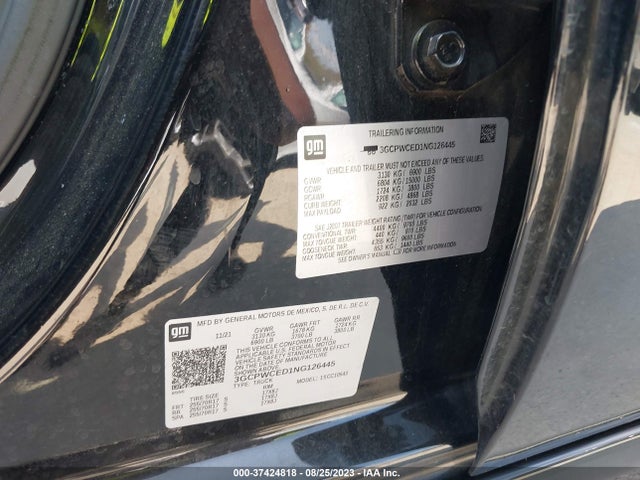2022 Chevrolet Silverado 1500, VIN: 3GCPWCED1NG126445