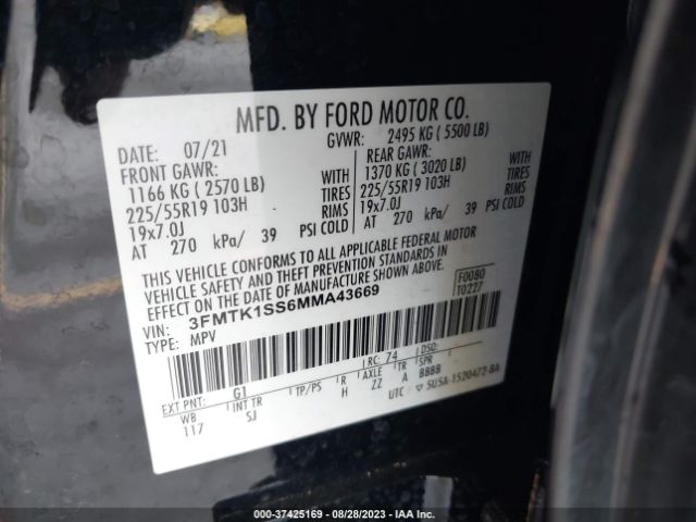 3FMTK1SS6MMA43669 Ford Mustang Mach-e Select