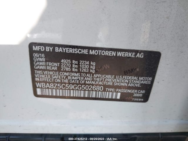 WBA8Z5C59GG502680 BMW 3 Series Gran Turismo 328i Xdrive
