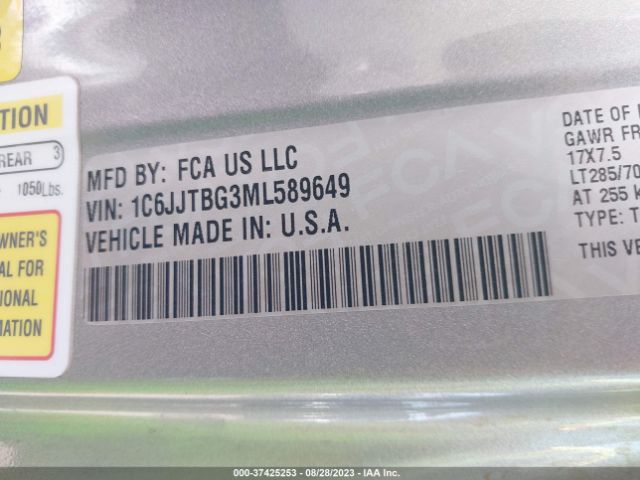 1C6JJTBG3ML589649 Jeep Gladiator Rubicon