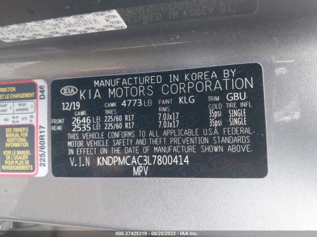 KNDPMCAC3L7800414 KIA Sportage Lx