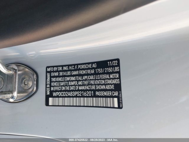 2023 PORSCHE 718 BOXSTER WP0CD2A83PS216201 Photo 8