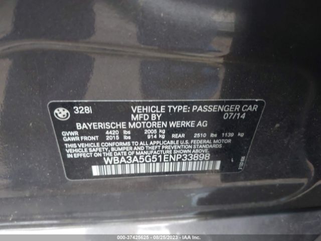 WBA3A5G51ENP33898 BMW 3 Series 328i