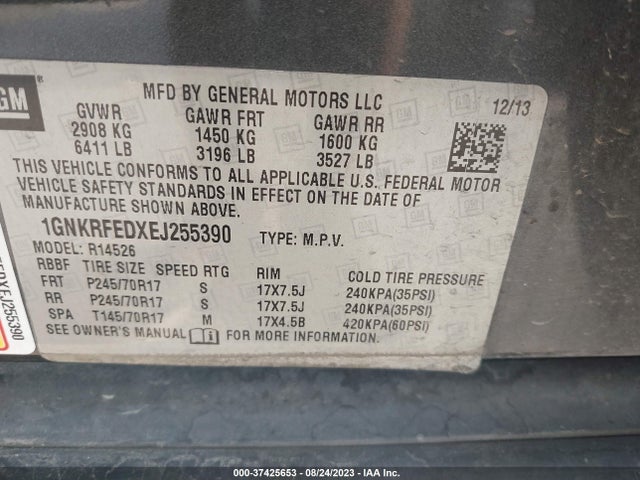 Chevrolet Traverse Ls 2014 1GNKRFEDXEJ255390 Image 10