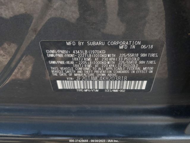JF2GTAMC4KH203818 Subaru Crosstrek Limited