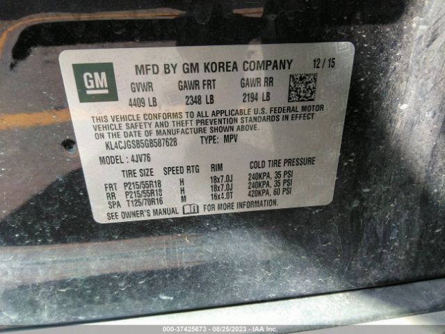 KL4CJGSB5GB587628 Buick Encore Leather