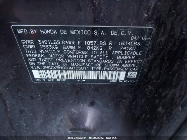 3HGGK5H99GM705011 Honda Fit Ex-l