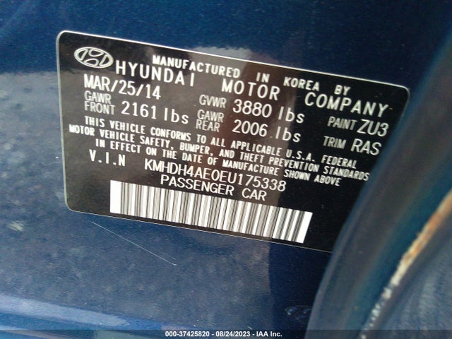 Hyundai ELANTRA SE 2014 KMHDH4AE0EU175338 Image 9