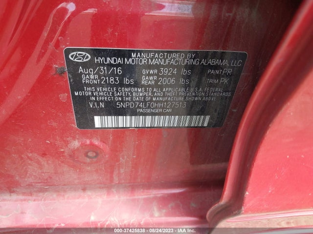 Hyundai ELANTRA SE 2017 5NPD74LF0HH127513 Image 9