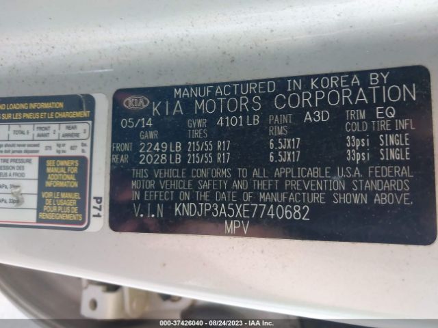 KNDJP3A5XE7740682 KIA SOUL +
