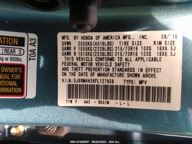 5J6RM4H38FL127856 Honda CR-V LX
