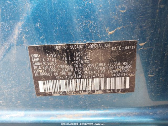4S3GTAB66H3743639 Subaru Impreza Premium