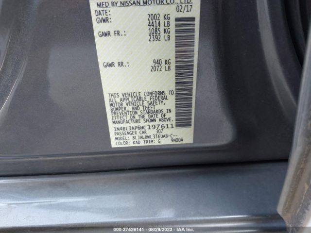 1N4BL3AP6HC197611 Nissan Altima 3.5 Sl