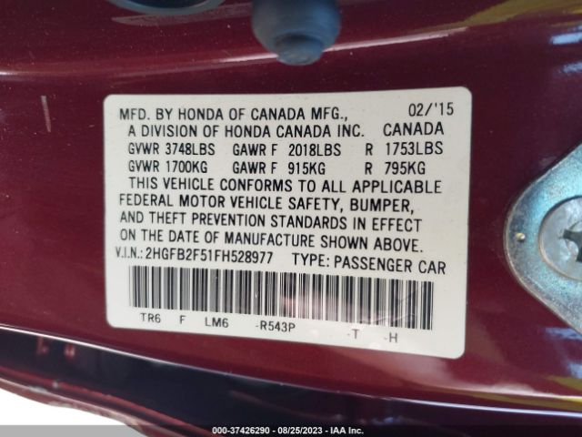 2HGFB2F51FH528977 Honda Civic Sedan Lx